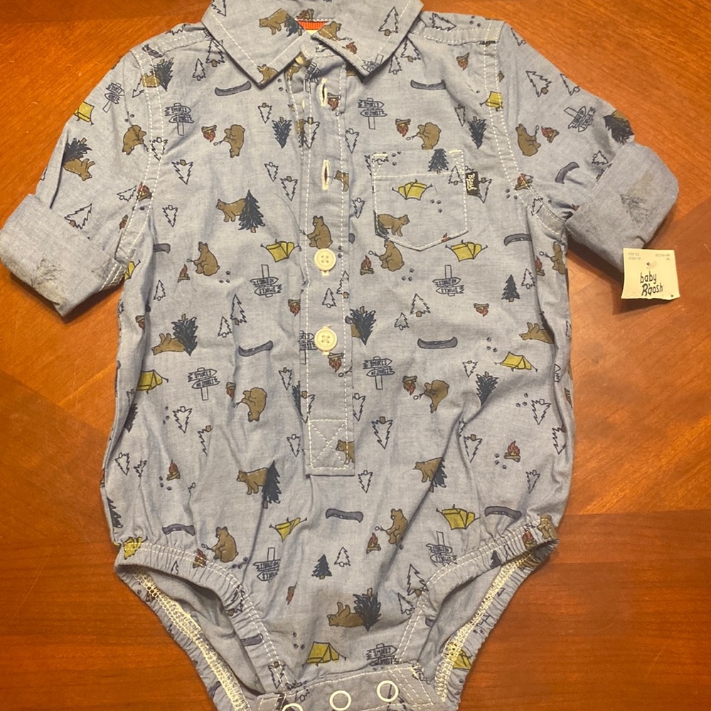 Happy camper collared onesie